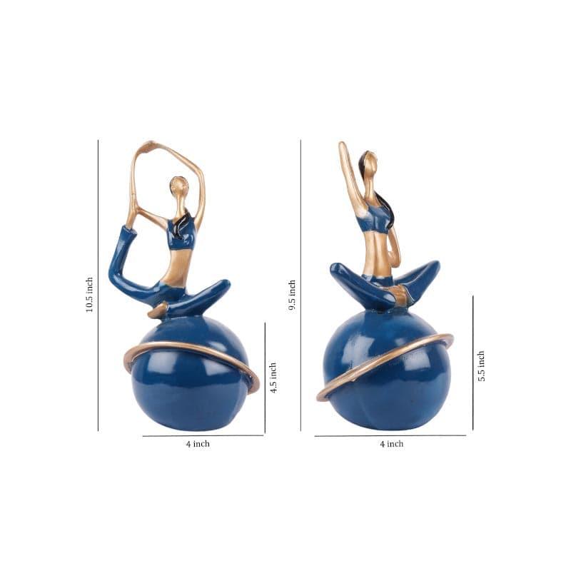 Buy Slender Yogasanas Showpiece - Set Of Two Showpieces from Vaaree