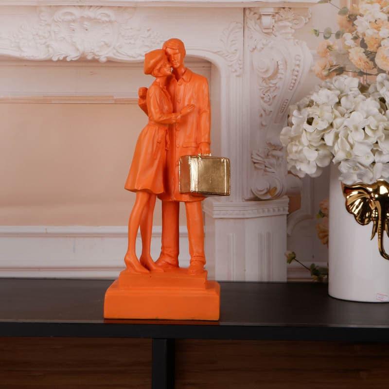 Buy Soulmate Couple Showpiece - Orange Showpieces from Vaaree