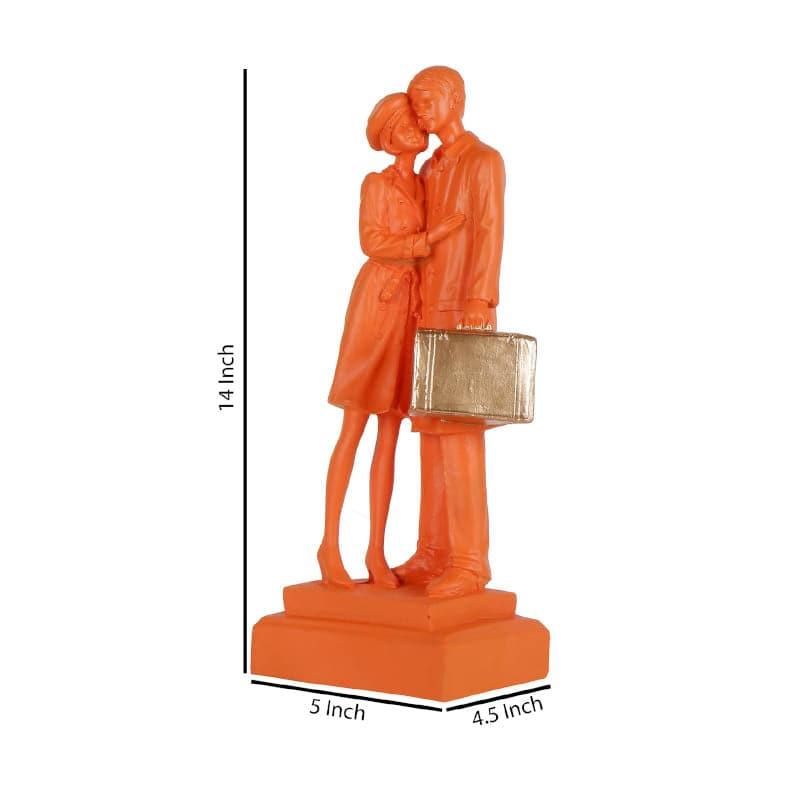 Buy Soulmate Couple Showpiece - Orange Showpieces from Vaaree