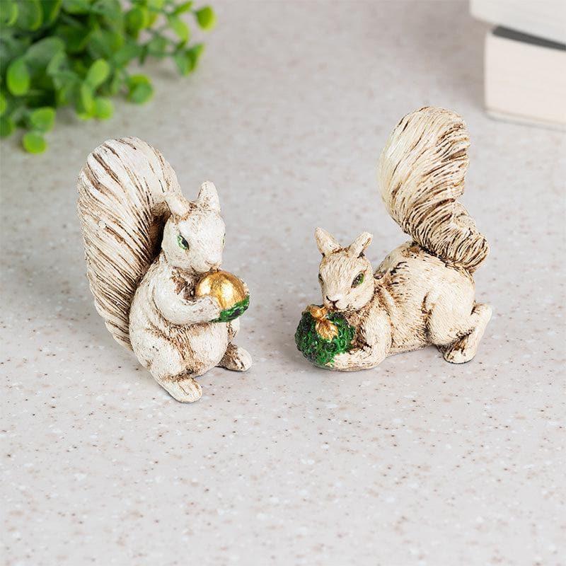 Buy Squirrel Nibble Showpiece - Set Of Two Showpieces from Vaaree