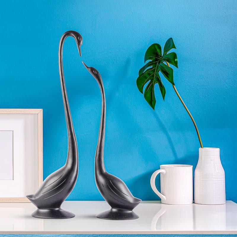 Buy Summer Dale Swan Showpiece (Black) - Set Of Two Showpieces from Vaaree