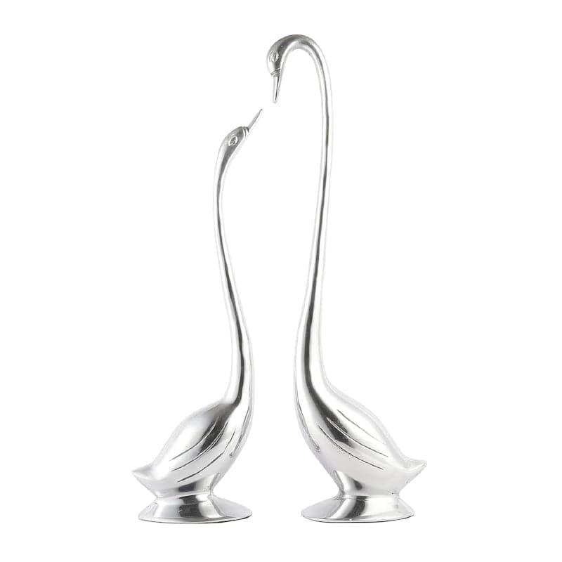 Buy Summer Dale Swan Showpiece (Silver) - Set Of Two Showpieces from Vaaree