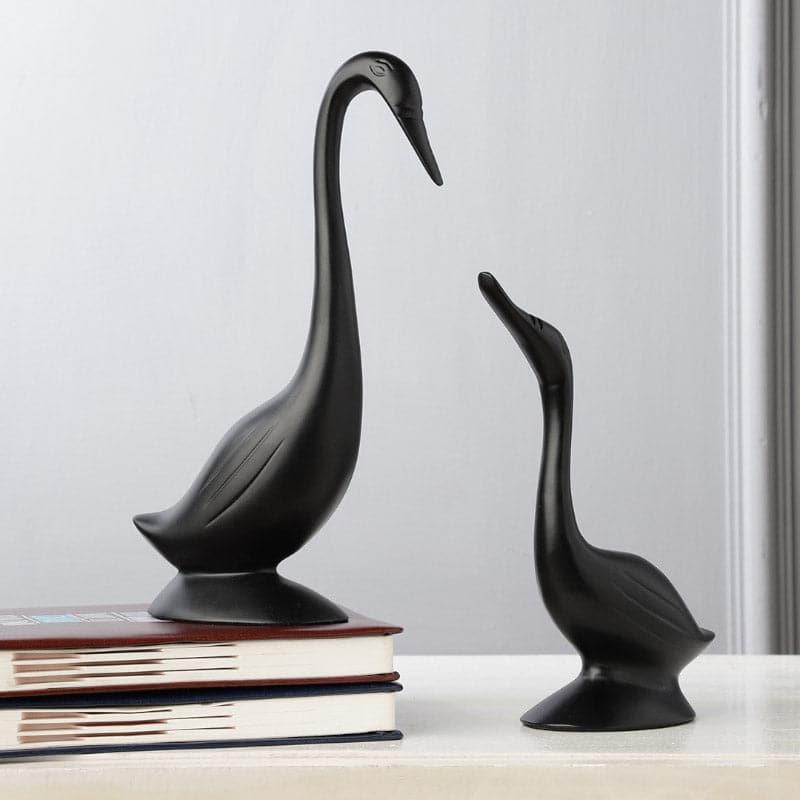 Buy Swan Darling Showpiece (Black) - Set Of Two Showpieces from Vaaree