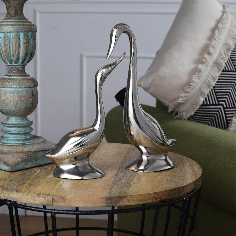 Buy Swan Darling Showpiece (Silver) - Set Of Two Showpieces from Vaaree