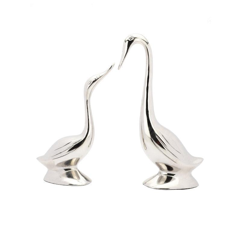 Buy Swan Darling Showpiece (Silver) - Set Of Two Showpieces from Vaaree