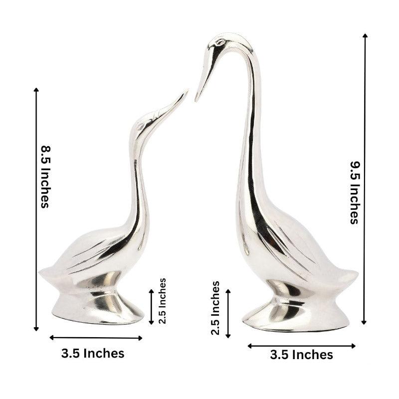 Buy Swan Darling Showpiece (Silver) - Set Of Two Showpieces from Vaaree