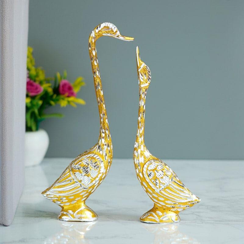 Buy Swan Souls Showpiece (Gold) - Set Of Two Showpieces from Vaaree