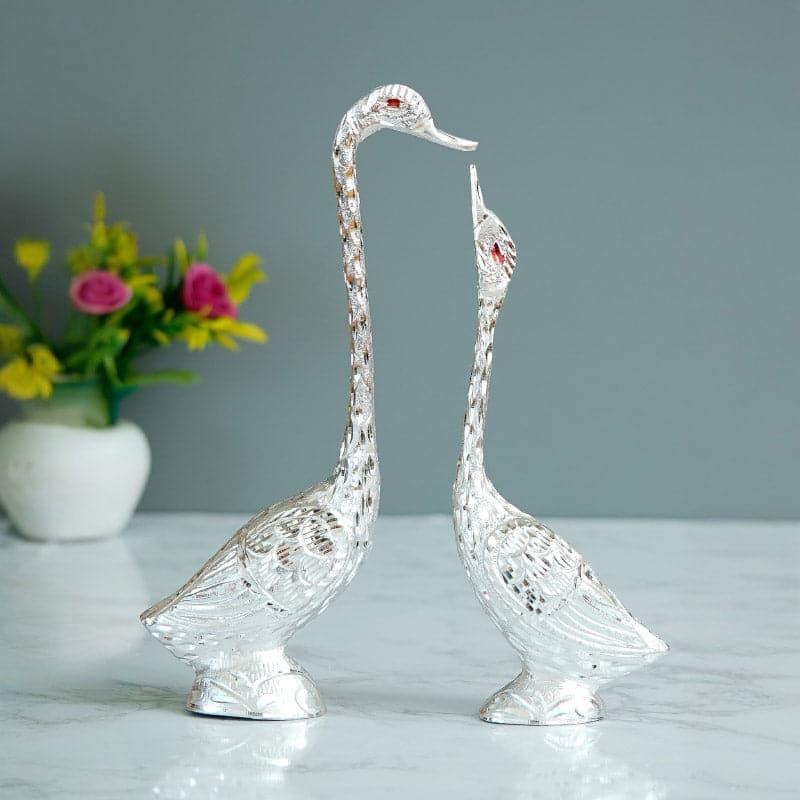 Buy Swan Souls Showpiece (Silver) - Set Of Two Showpieces from Vaaree