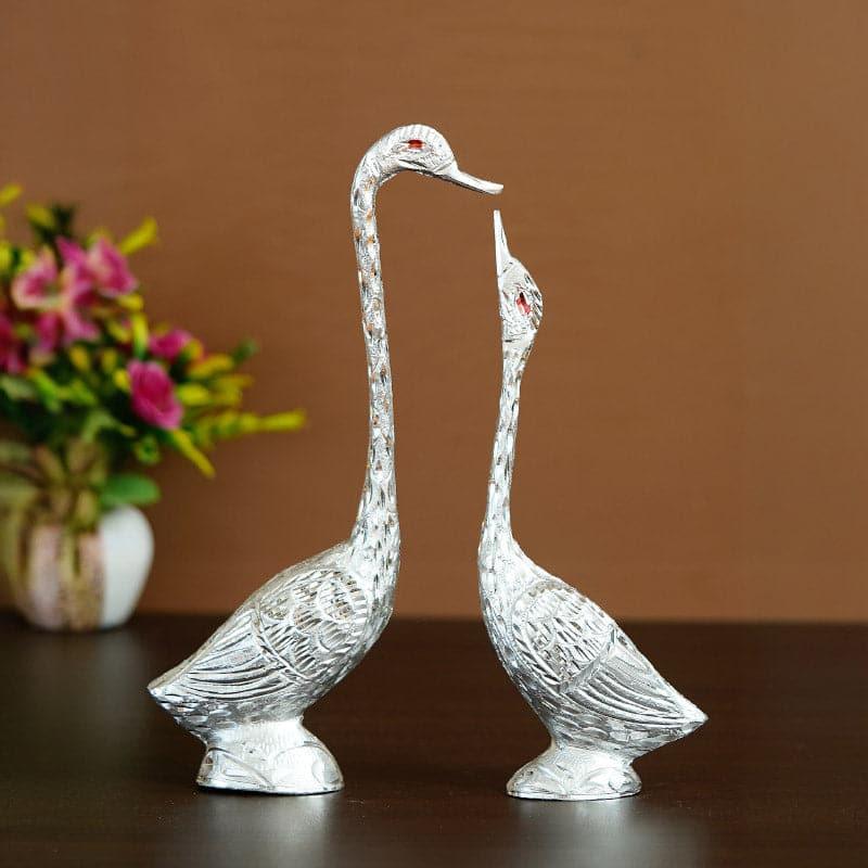 Buy Swan Souls Showpiece (Silver) - Set Of Two Showpieces from Vaaree