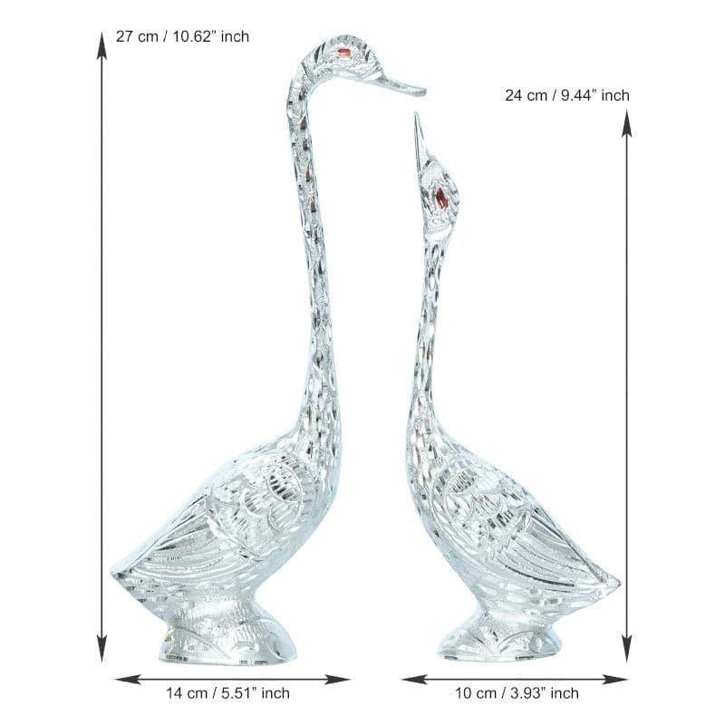 Buy Swan Souls Showpiece (Silver) - Set Of Two Showpieces from Vaaree