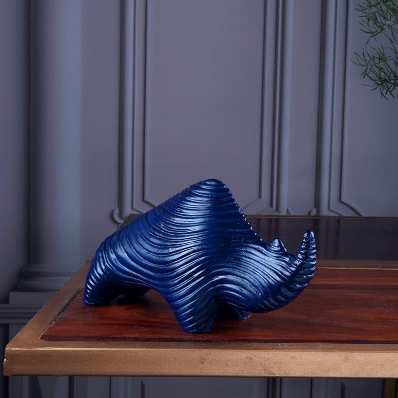 Buy Tomby Rhino Showpiece - Blue Showpieces from Vaaree