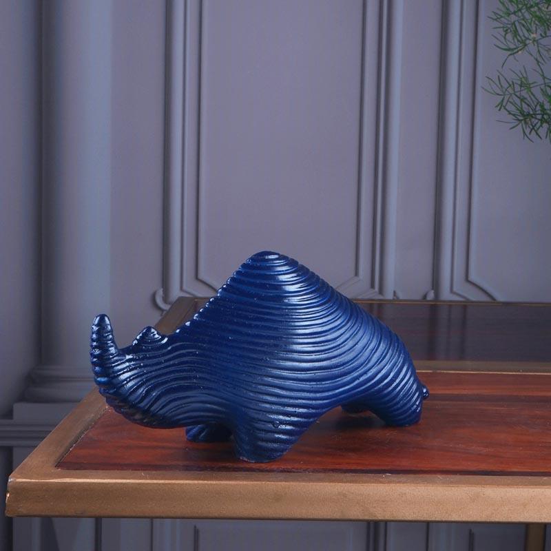 Buy Tomby Rhino Showpiece - Blue Showpieces from Vaaree