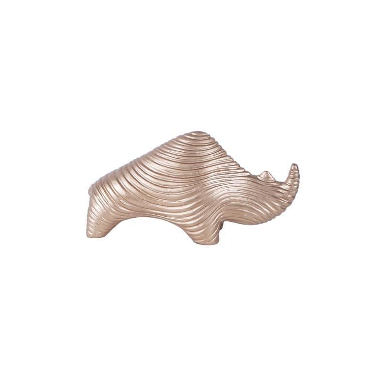 Buy Tomby Rhino Showpiece - Gold Showpieces from Vaaree