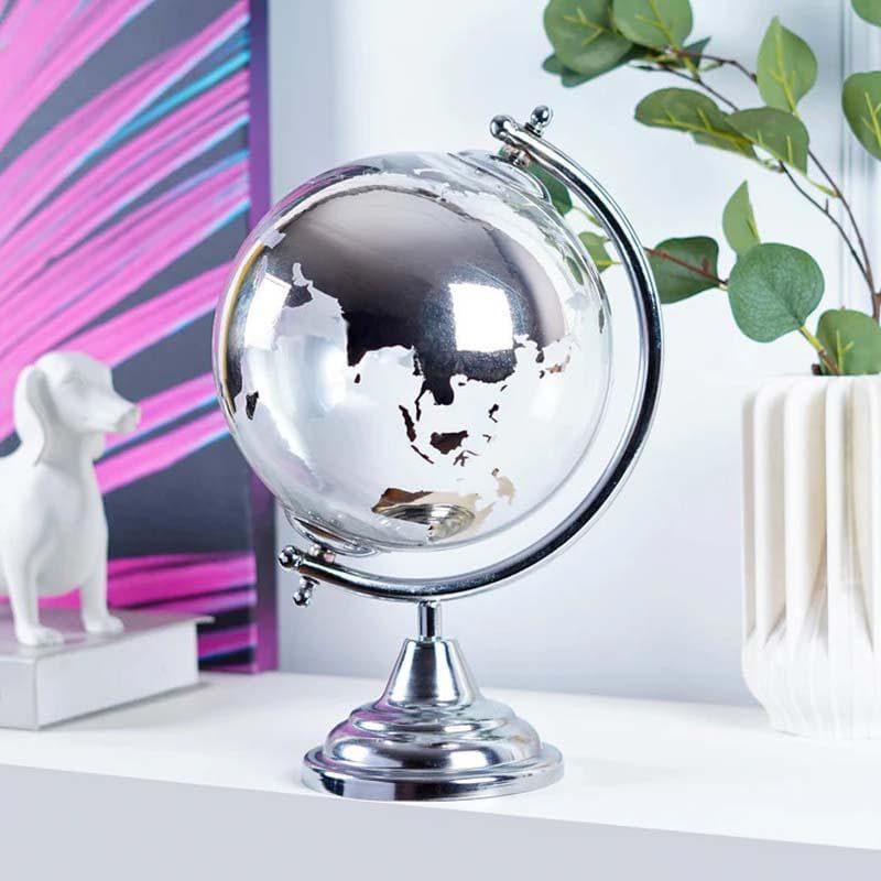 Buy Travelogue Globe - Silver Showpieces from Vaaree