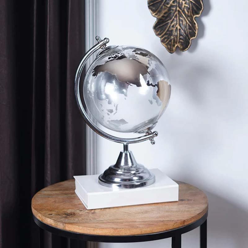 Buy Travelogue Globe - Silver Showpieces from Vaaree