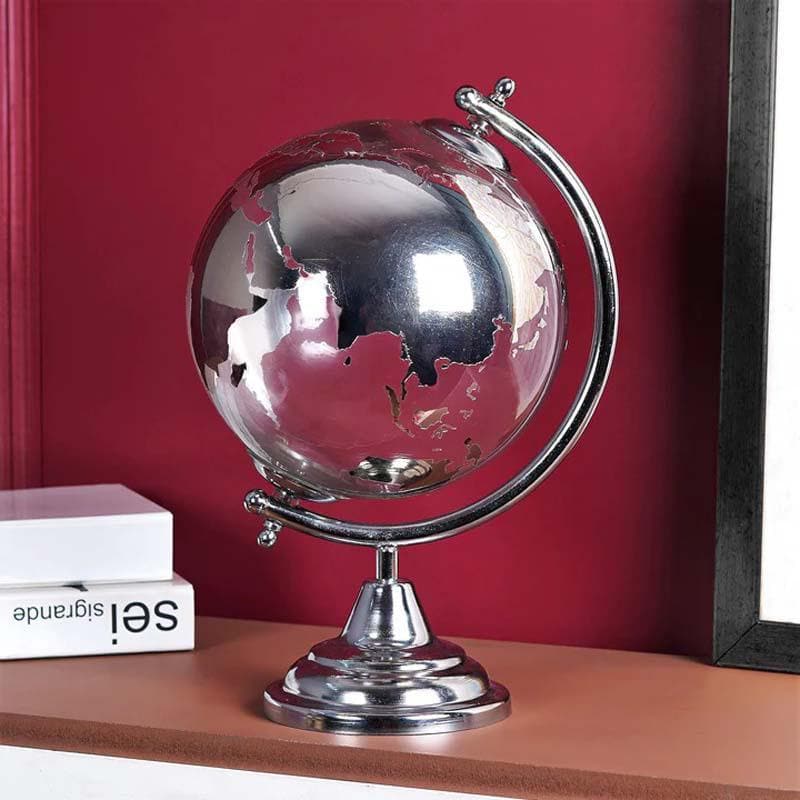 Buy Travelogue Globe - Silver Showpieces from Vaaree