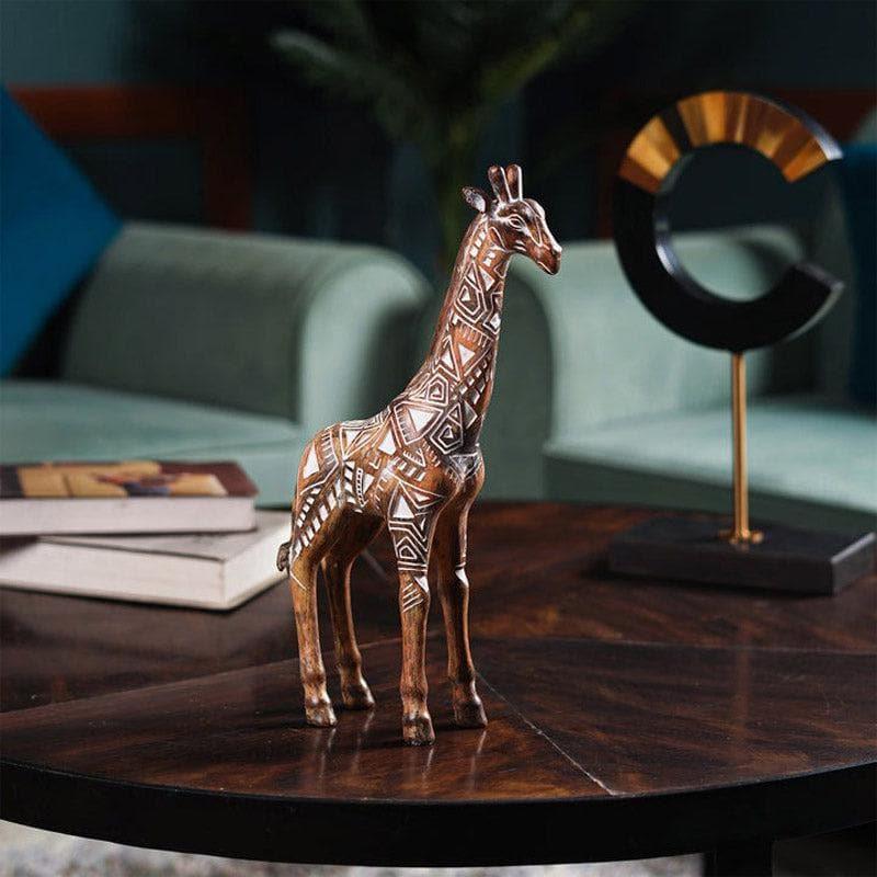 Buy Tribal Grandeur Giraffe Showpiece - Brown Showpieces from Vaaree