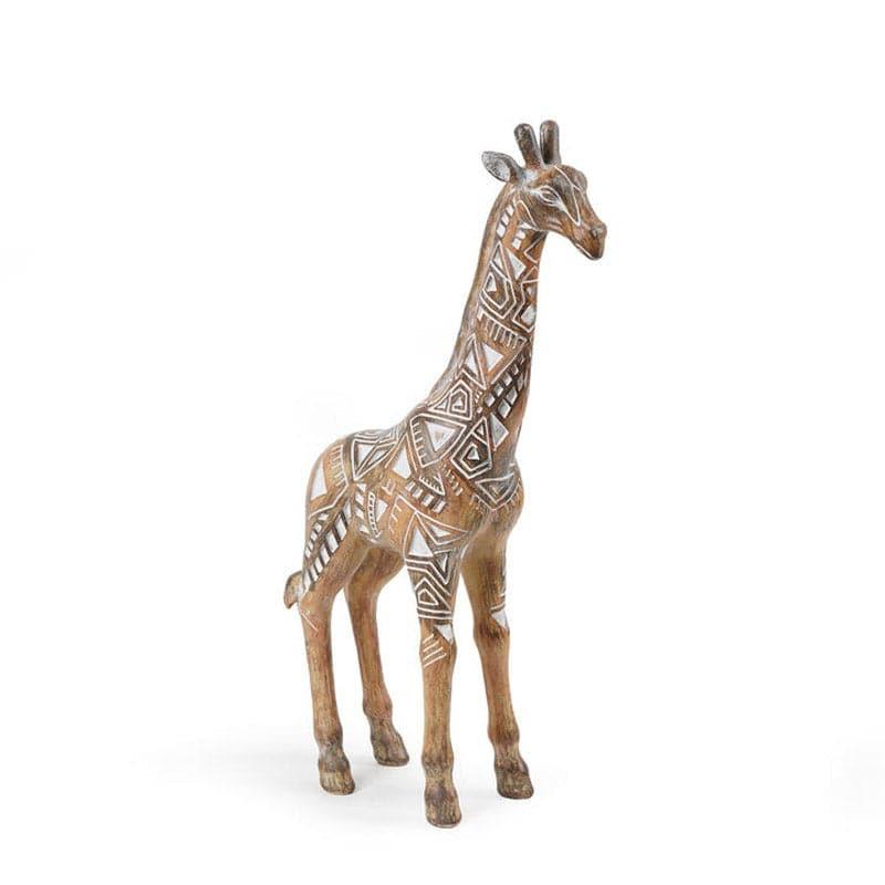 Showpieces - Tribal Grandeur Giraffe Showpiece - Brown