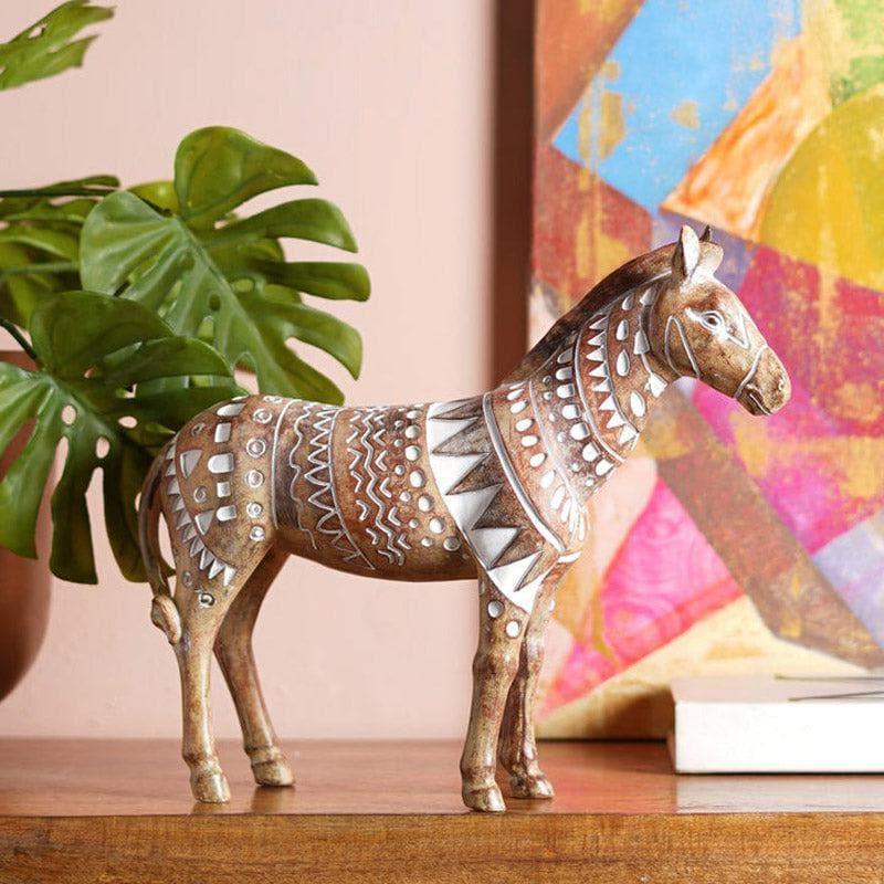 Buy Tribal Grandeur Horse Showpiece - Brown Showpieces from Vaaree