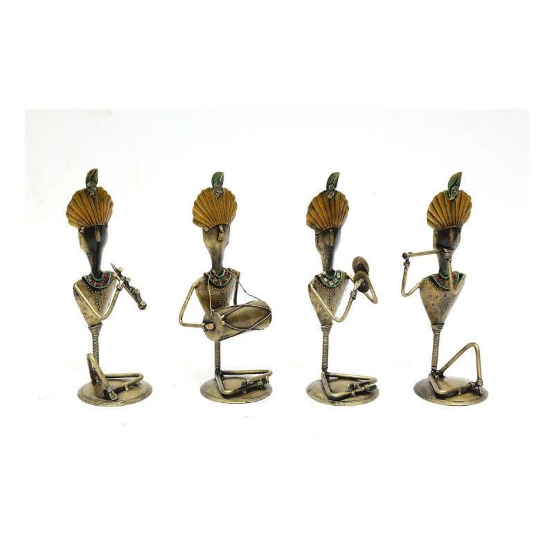 Buy Tribal Musical Symphony Showpiece - Set Of Four Showpieces from Vaaree