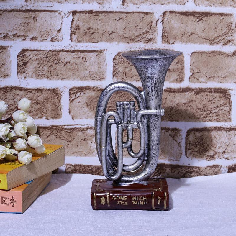 Showpieces - Vintage Trumpet Table Accent - Silver