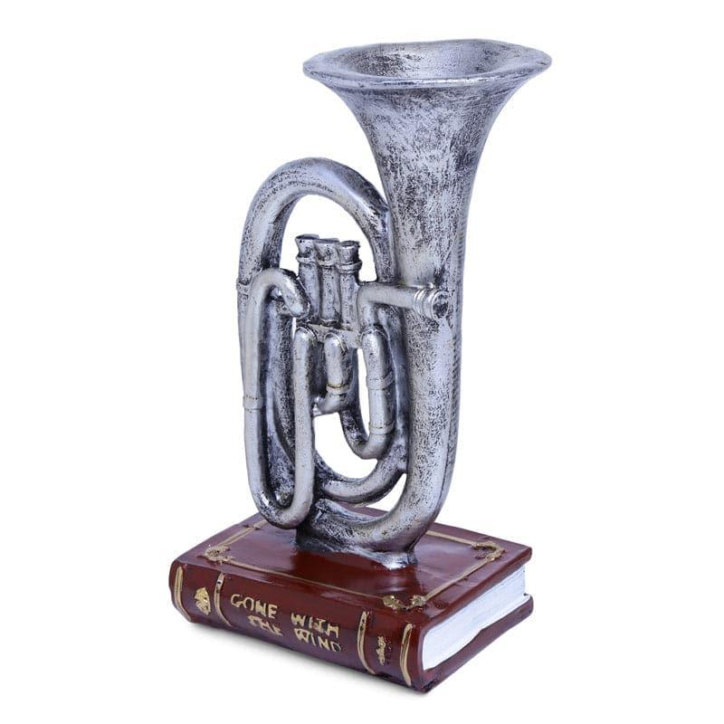Showpieces - Vintage Trumpet Table Accent - Silver
