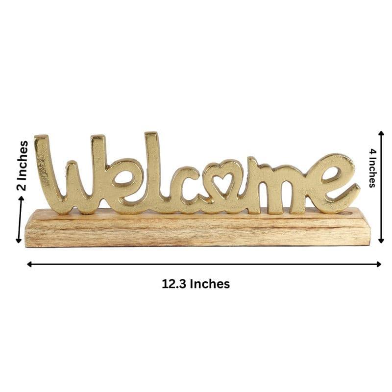 Buy Warm Welcome Typography Showpiece - Gold Showpieces from Vaaree