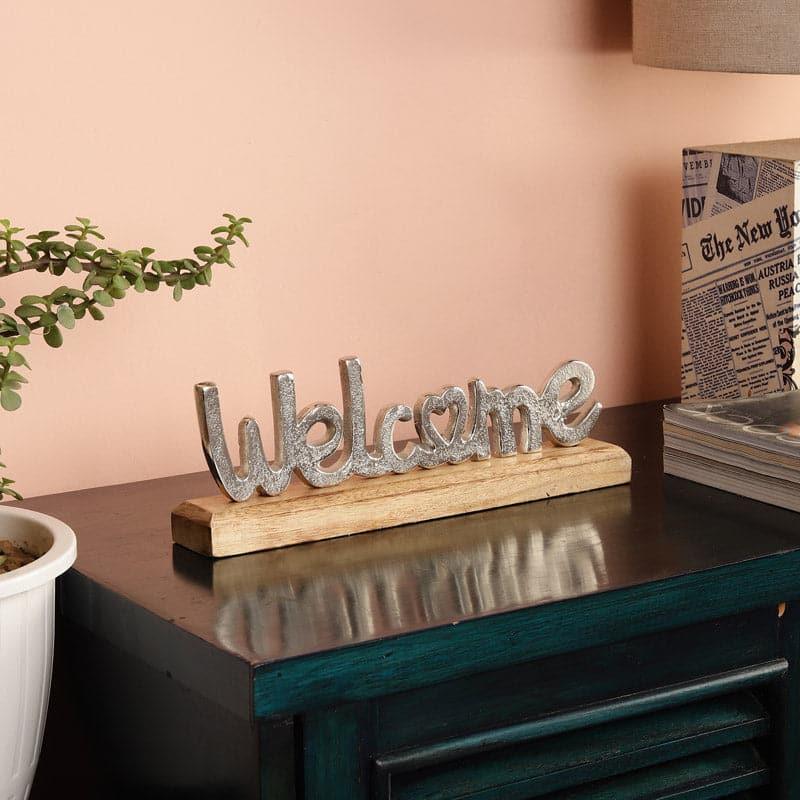 Buy Warm Welcome Typography Showpiece - Silver Showpieces from Vaaree