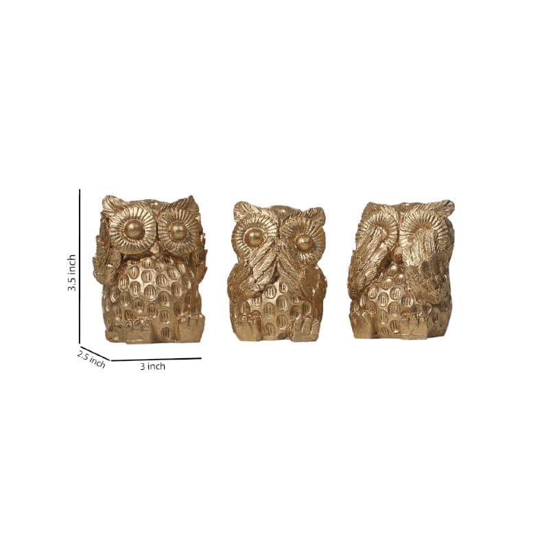 Buy Wise Owls Showpiece - Set Of Three Showpieces from Vaaree