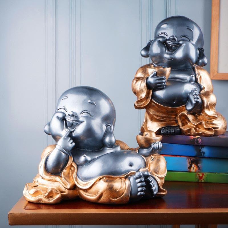 Buy Zentopic Fengshui Monks Sitting Showpiece - Set Of Two Showpieces from Vaaree