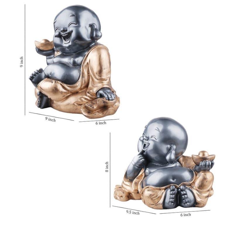 Buy Zentopic Fengshui Monks Sitting Showpiece - Set Of Two Showpieces from Vaaree