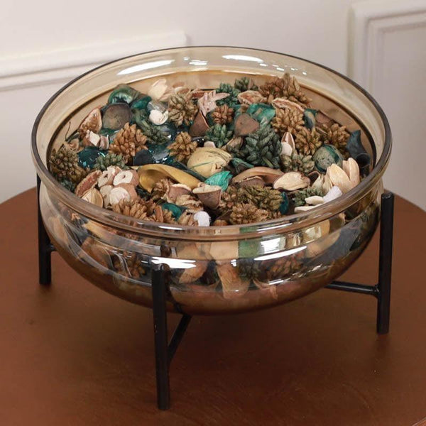 Showpieces - Zilia Decorative Glass Bowl With Stand