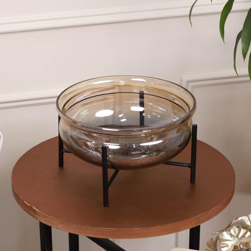 Showpieces - Zilia Decorative Glass Bowl With Stand