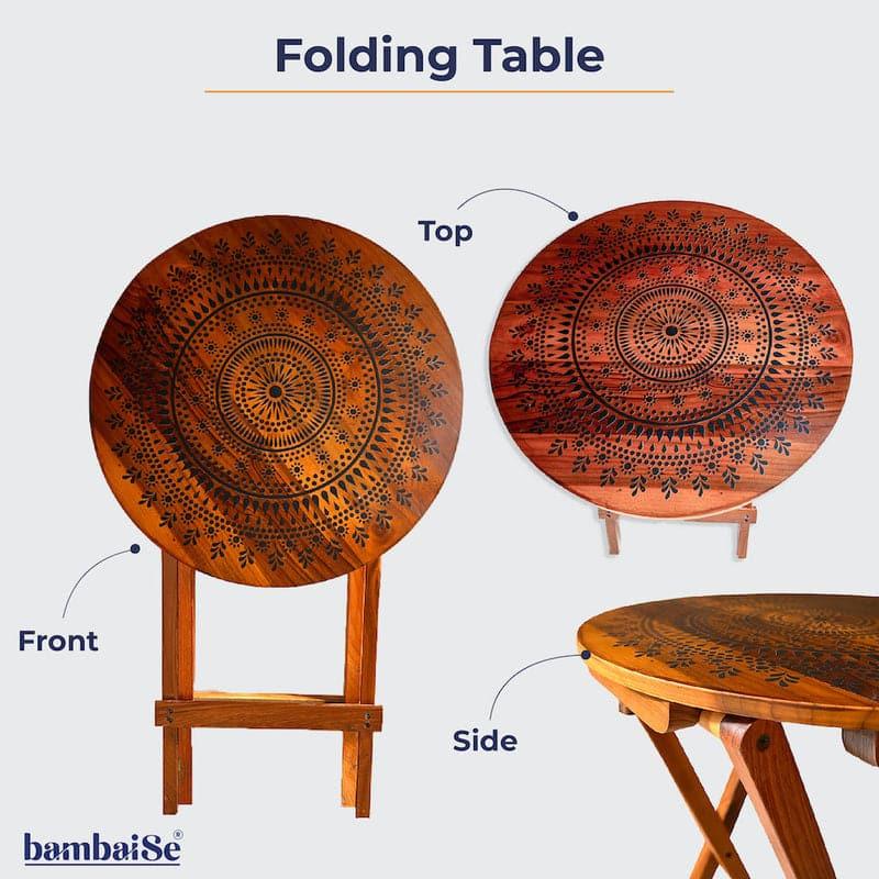 Buy Harsa Floral Foldable Accent Table Side & Bedside Tables from Vaaree