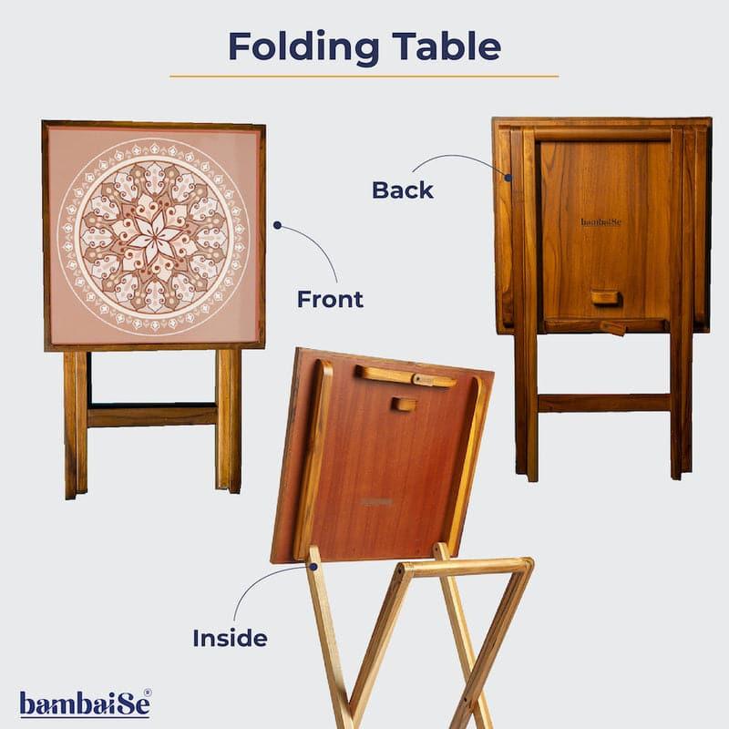 Buy Maga Floral Foldable Accent Table Side & Bedside Tables from Vaaree