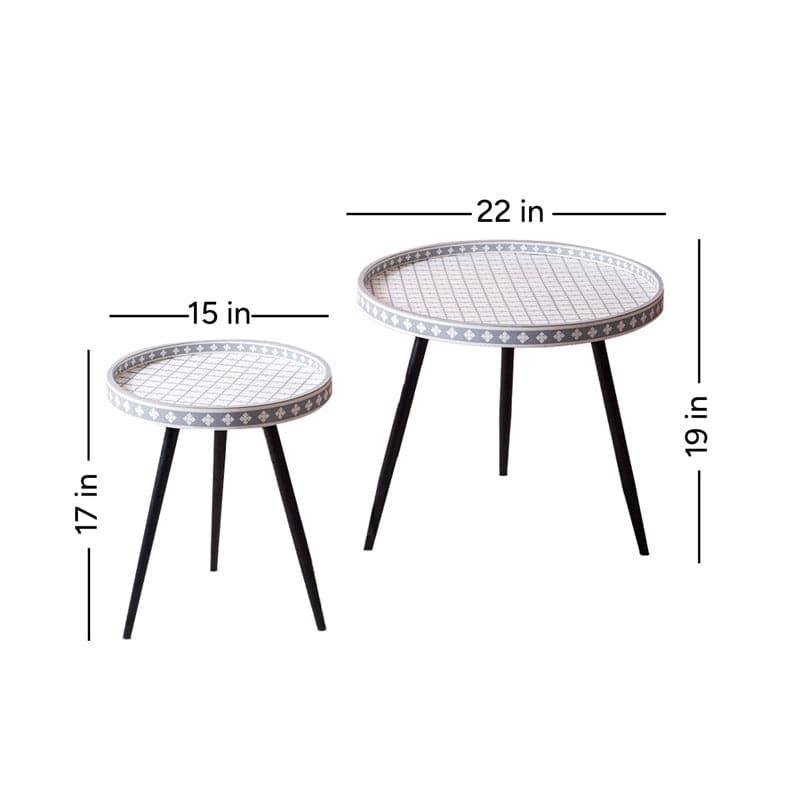 Buy Metalia Moon Accent Table - Set Of Two Side & Bedside Tables from Vaaree