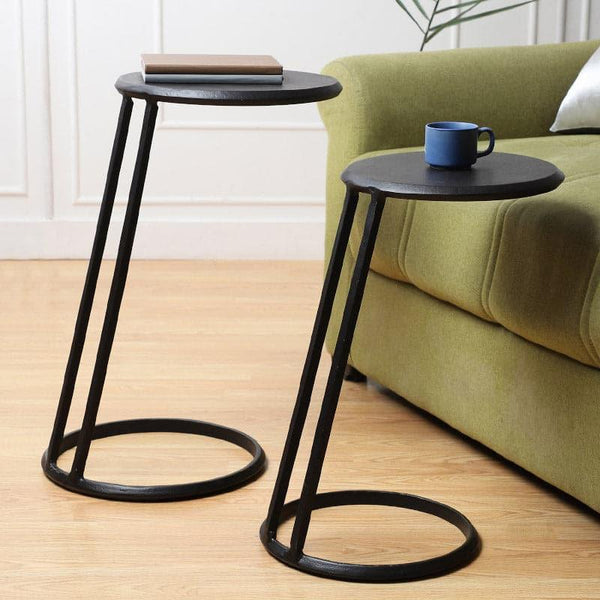 Buy Side & Bedside Tables - Milto Accent Table (Black) - Set Of Two at Vaaree online