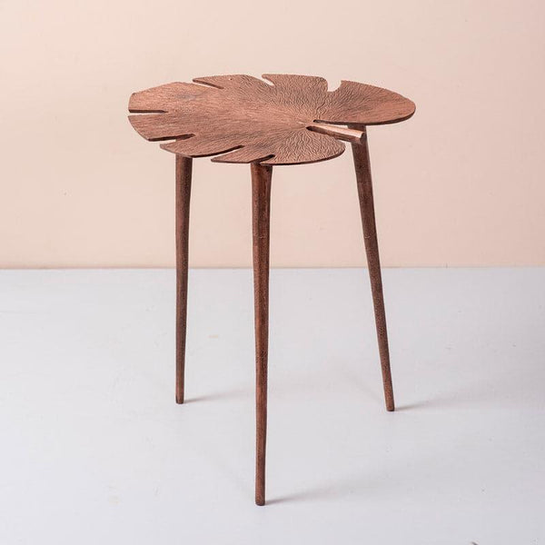 Buy Side & Bedside Tables - Monstera Leaf Accent Table - Copper at Vaaree online