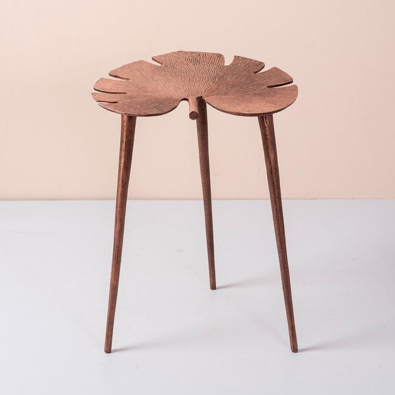 Buy Monstera Leaf Accent Table - Copper Side & Bedside Tables from Vaaree