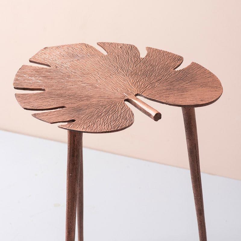 Buy Monstera Leaf Accent Table - Copper Side & Bedside Tables from Vaaree