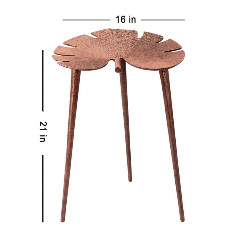 Buy Monstera Leaf Accent Table - Copper Side & Bedside Tables from Vaaree