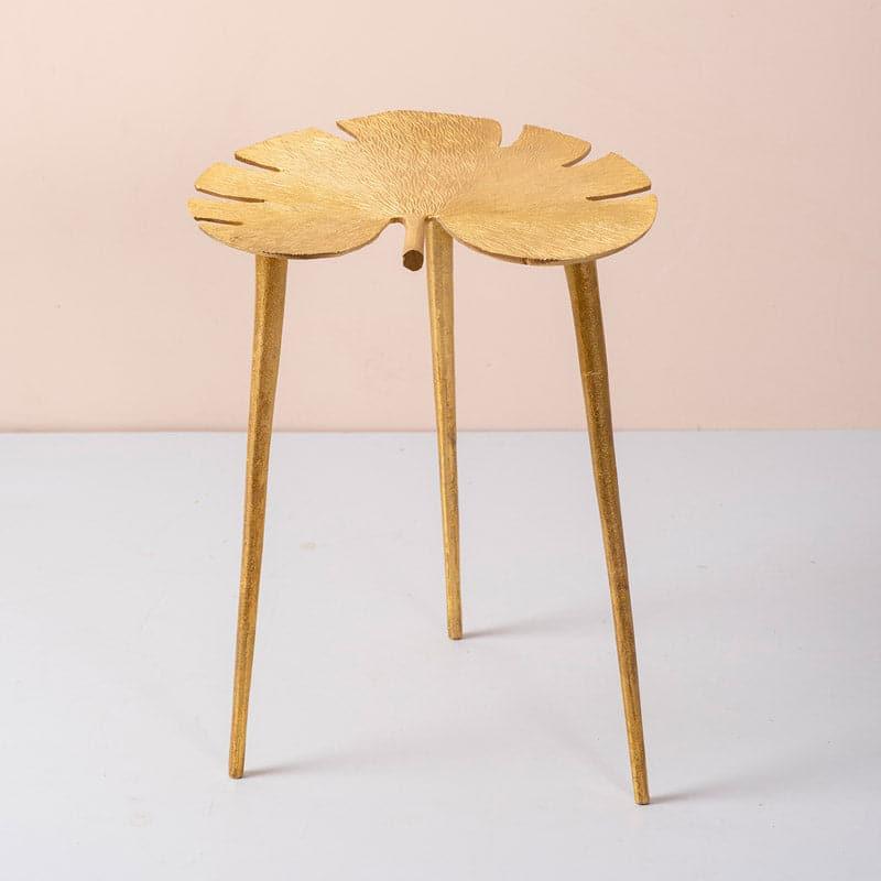 Buy Monstera Leaf Accent Table - Gold Side & Bedside Tables from Vaaree