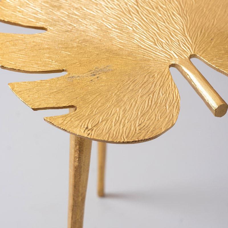 Buy Monstera Leaf Accent Table - Gold Side & Bedside Tables from Vaaree