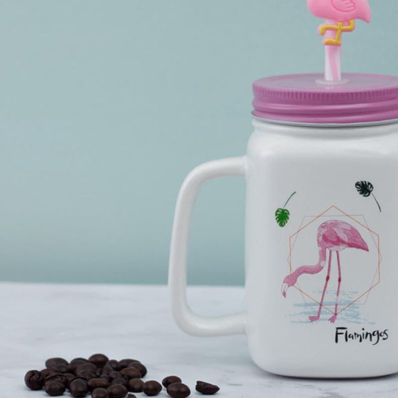 Buy Fancy Flamingo Mug - 400 ML Sipper from Vaaree