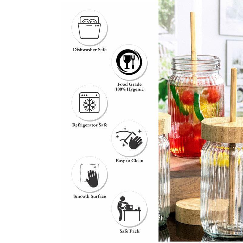 Buy Ponting Drinking Jar With Straw Sipper from Vaaree