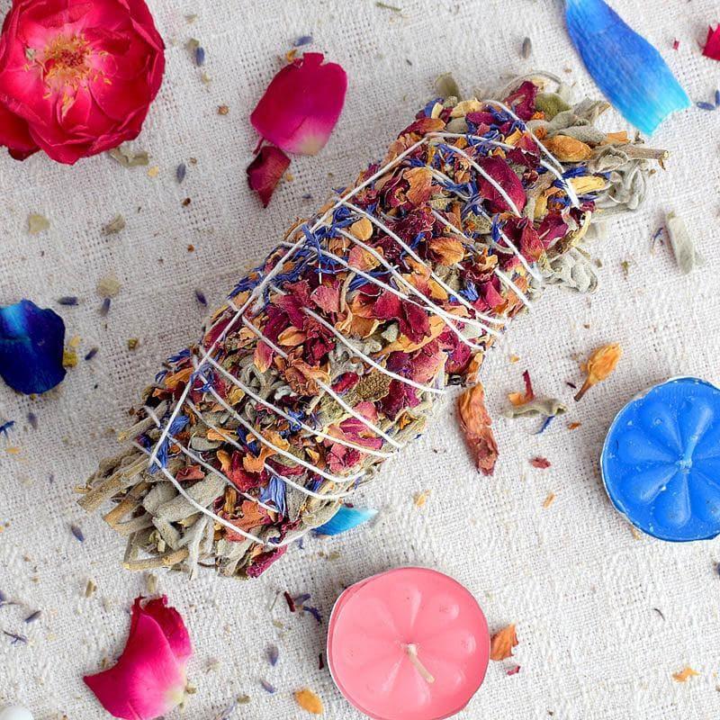 Smudge Wand - Floral Healing Sage Smudge Wand