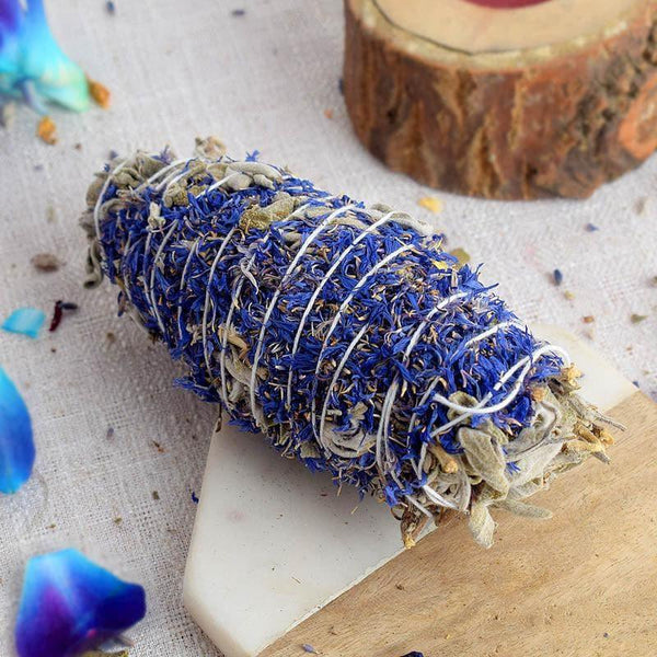 Buy Sage With Blue Corn Smudge Wand Smudge Wand from Vaaree