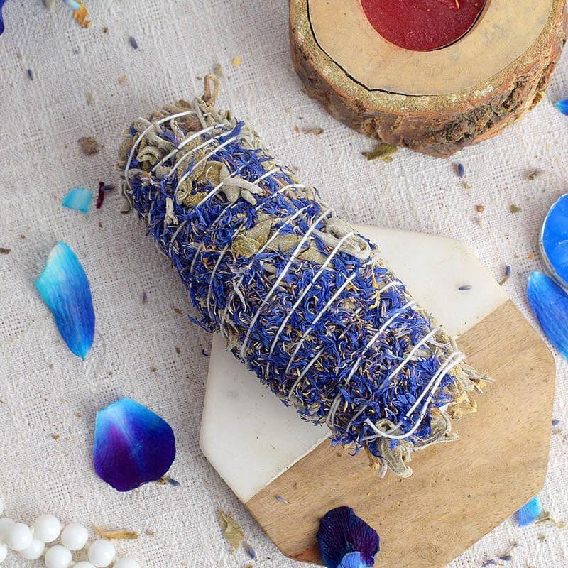 Buy Sage With Blue Corn Smudge Wand Smudge Wand from Vaaree