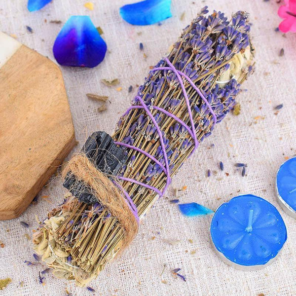 Buy White Sage With Lavender And Black Tourmaline Smudge Wand Smudge Wand from Vaaree