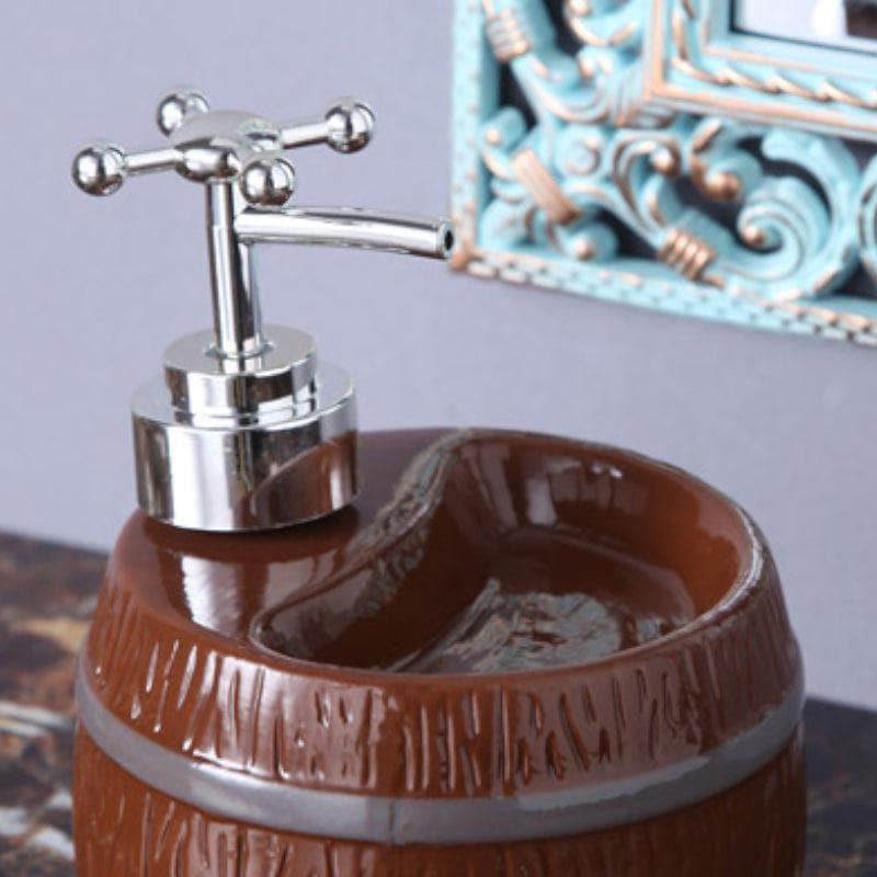 Buy Barrel Wash Soap Dispenser - Brown Soap Dispenser from Vaaree